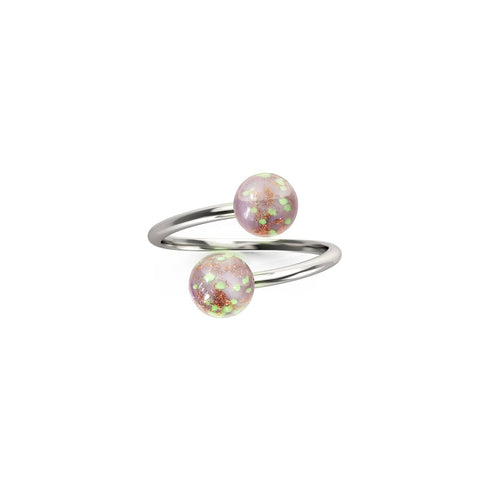 Periwinkle | .925 Sterling Silver | Firefly Glass | Infinity Helix Ring